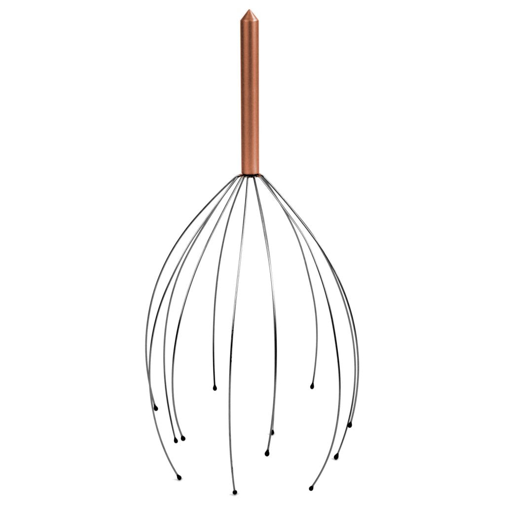 Chrome Kikkerland Head Massager for Ultimate Relaxation