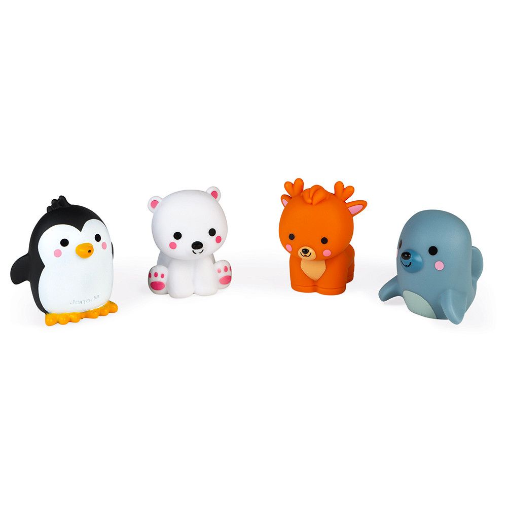 Janod's Set of 4 Water - Spitting Polar Animals for Bath Fun