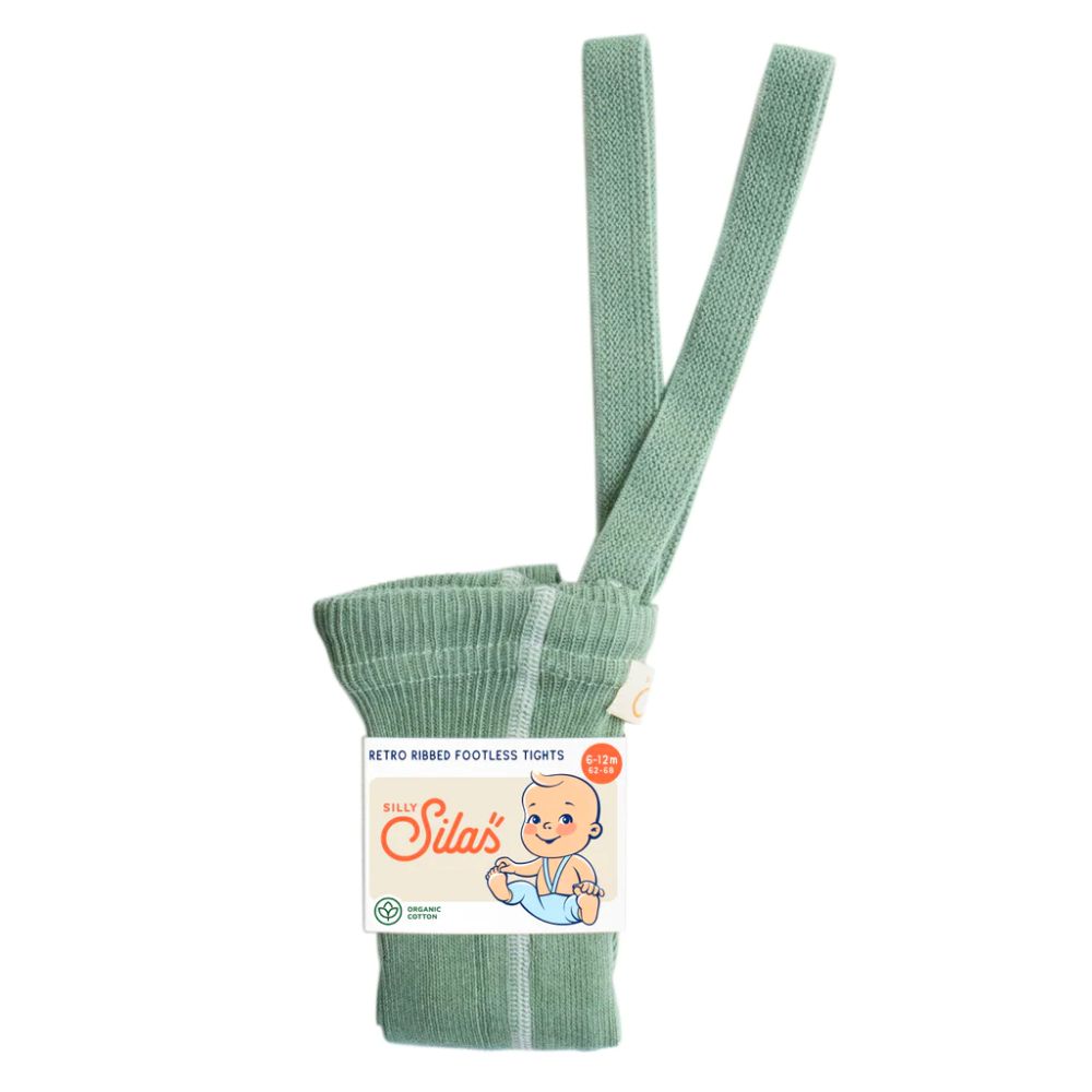 Organic Silly Silas Ribbed Footless Tights for Active Babies and Toddlers