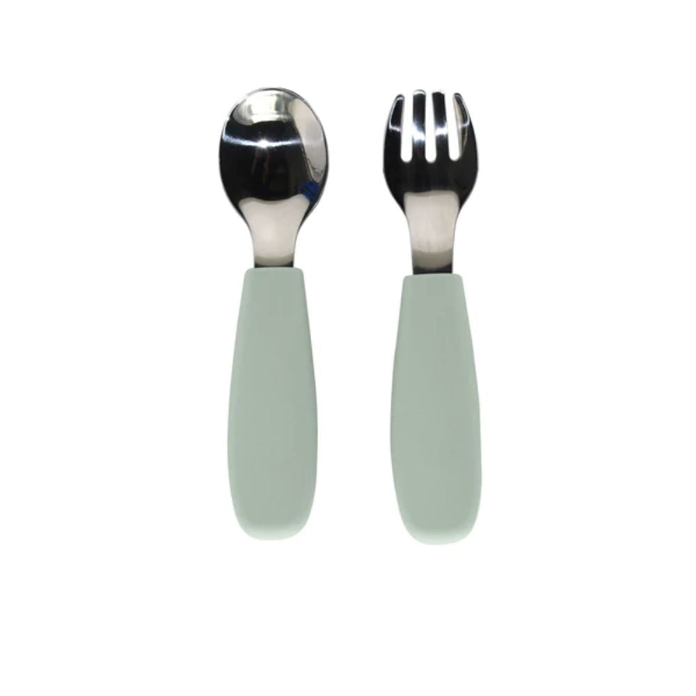 noüka Leaf-shaped Toddler Eating Cutlery Set for Self-feeding