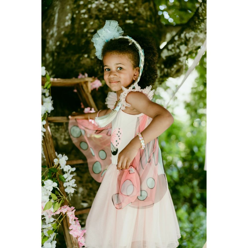 Sparkling Sequins Secret Butterfly Twirl Party Dress with Wings for Girls in Size 5 - 6