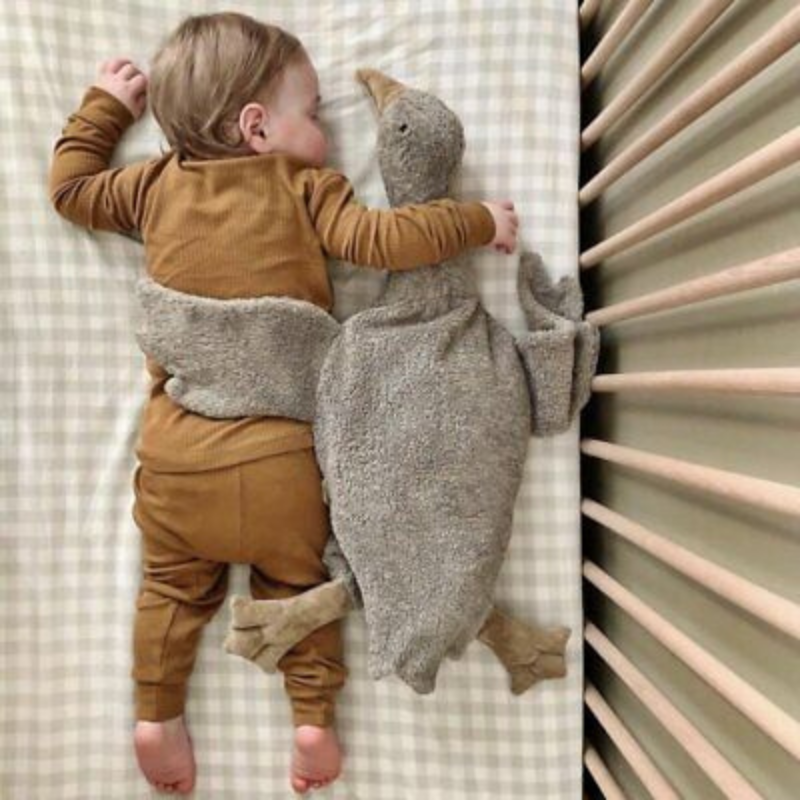 Large Grey Senger Cuddly Goose - A Cozy Handmade Ecological Plush Toy and Pillow