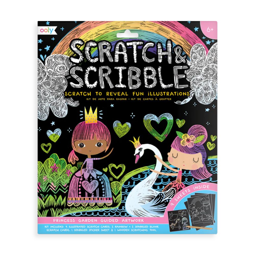 Enchanting Princess Garden Scratch & Scribble Art Kit