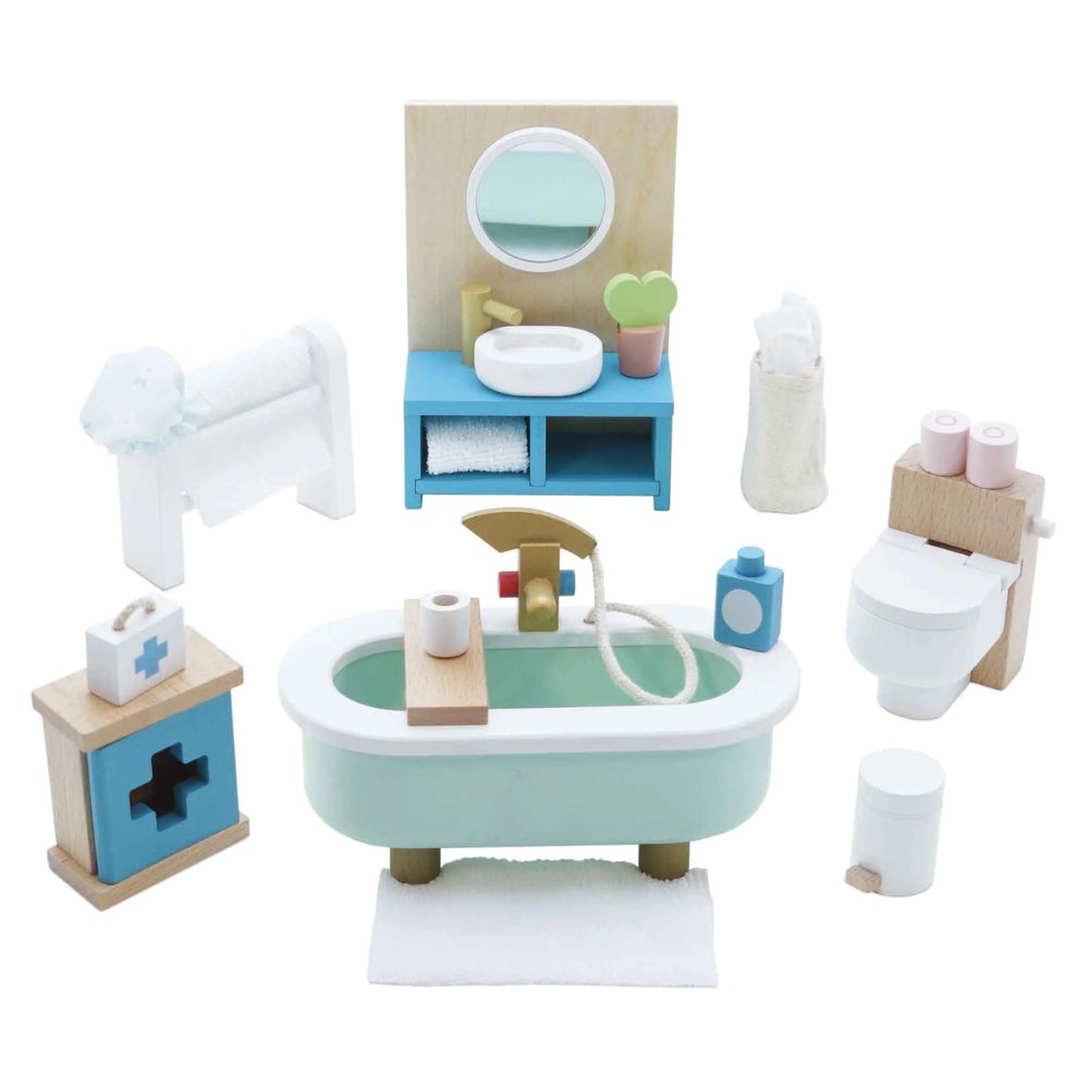 Le Toy Van Contemporary Doll House Bathroom Furniture Set