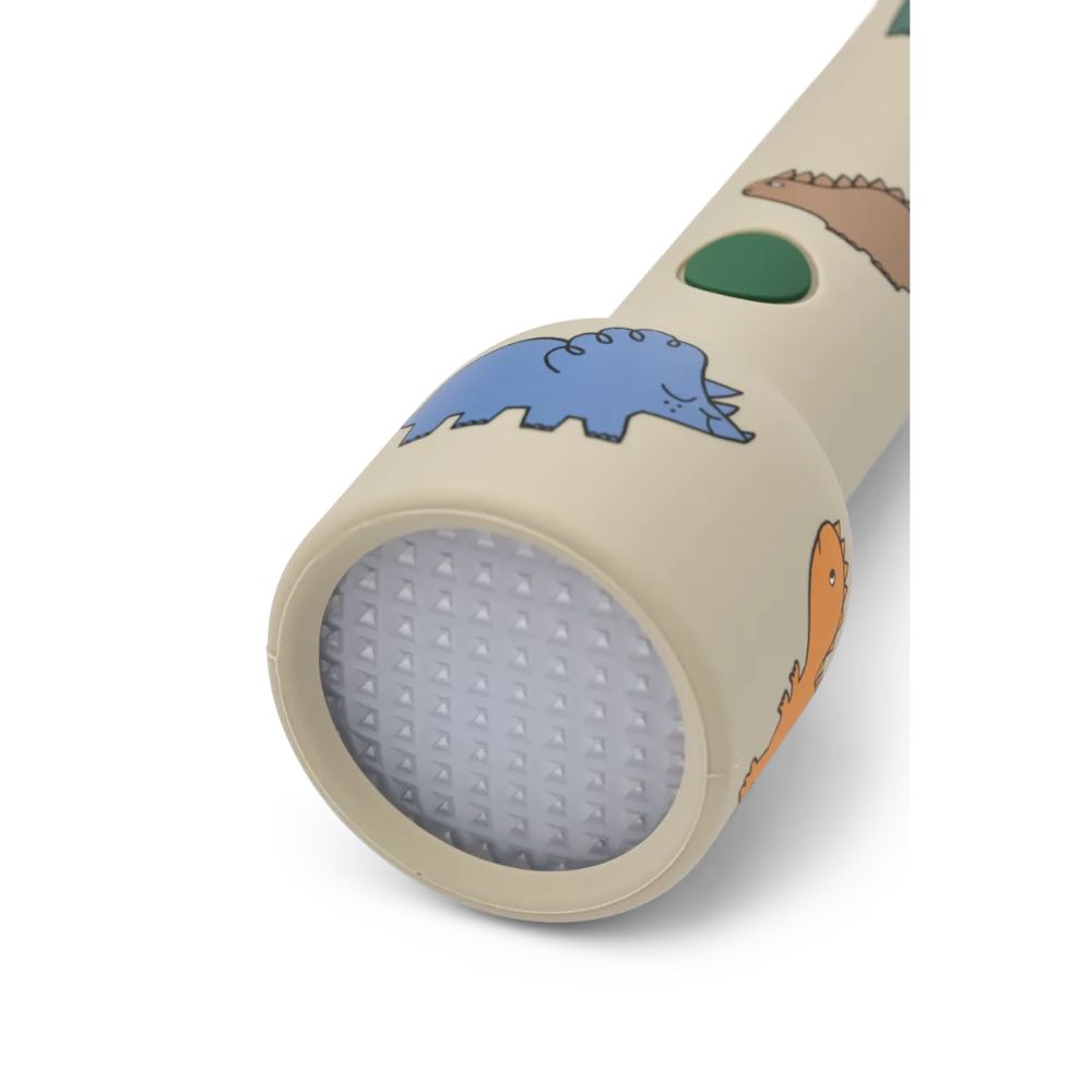 Liewood Kids' Dinosaur - Themed Printed Silicone Flashlight in Gray Color