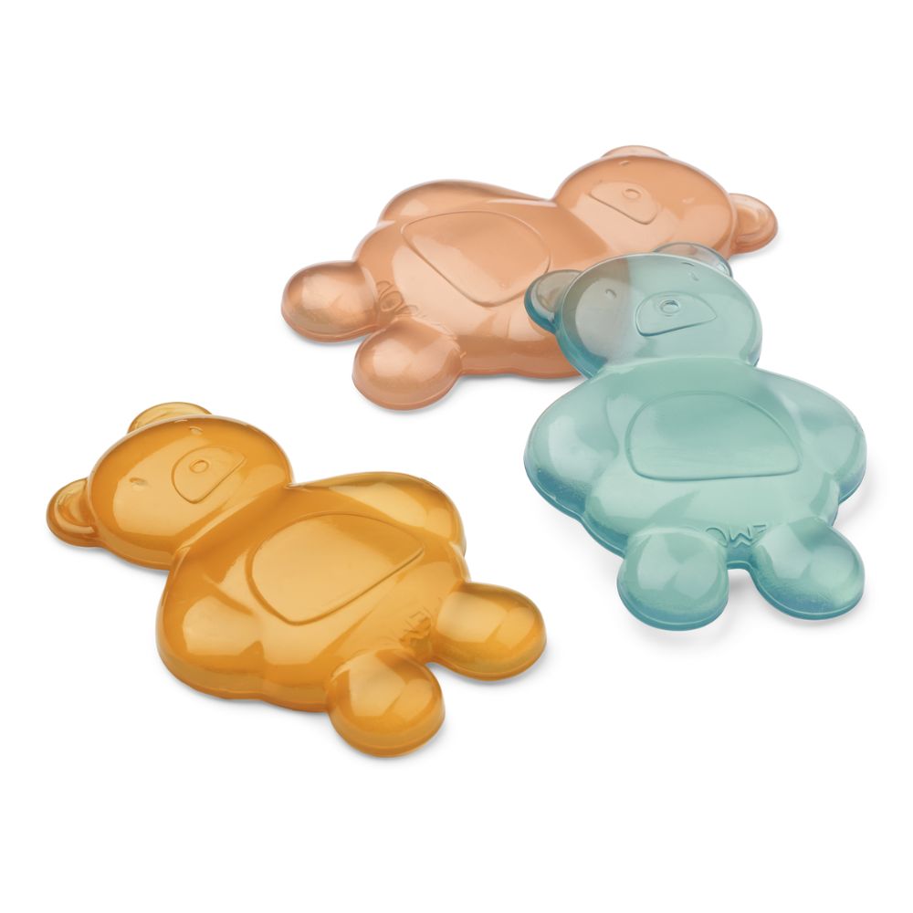 Liewood Kayden Mr Bear Three - Piece Set of Reusable Mustard - Colored Lunchbox Coolers
