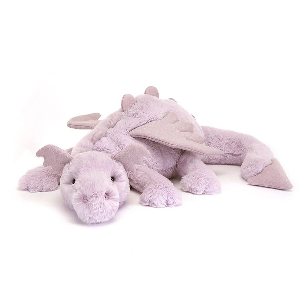 Sparkling Lavender Purple Dragon with Soft Fur and Unique Features
