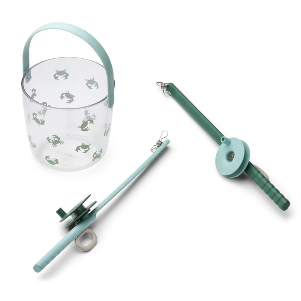 Liewood Cora Brand Printed Crab Fishing Rod Set for Beach and Harbour Fun