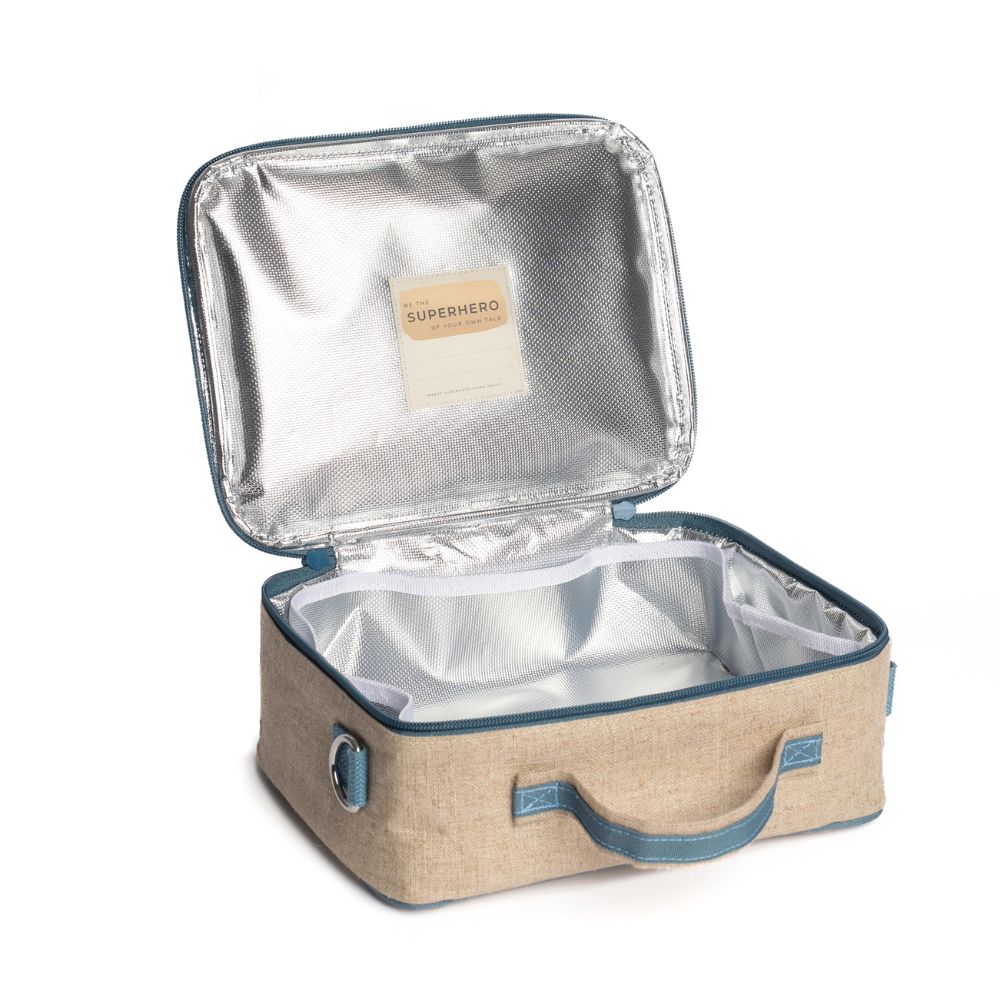 Vintage Trucks Design Raw Linen Insulated Small Lunch Box