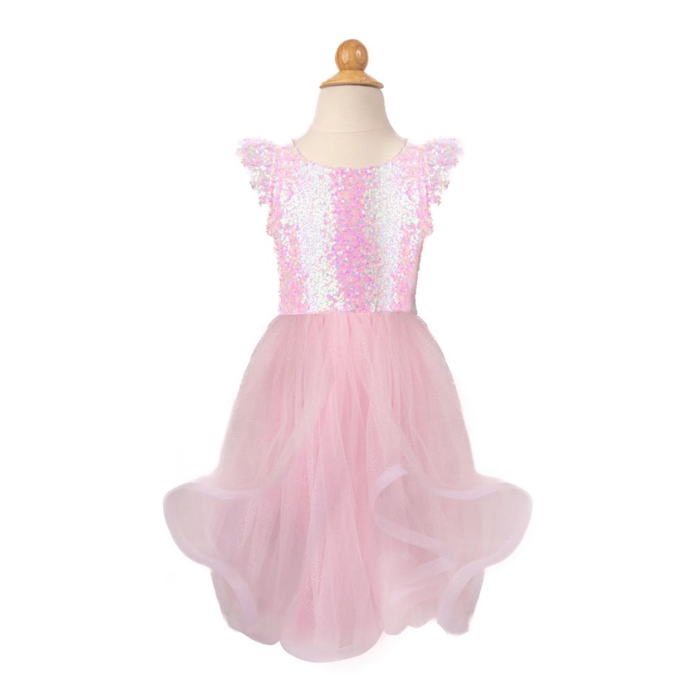 Pink Shimmering Sequins Twirl Dress for Kids Size 3 - 4