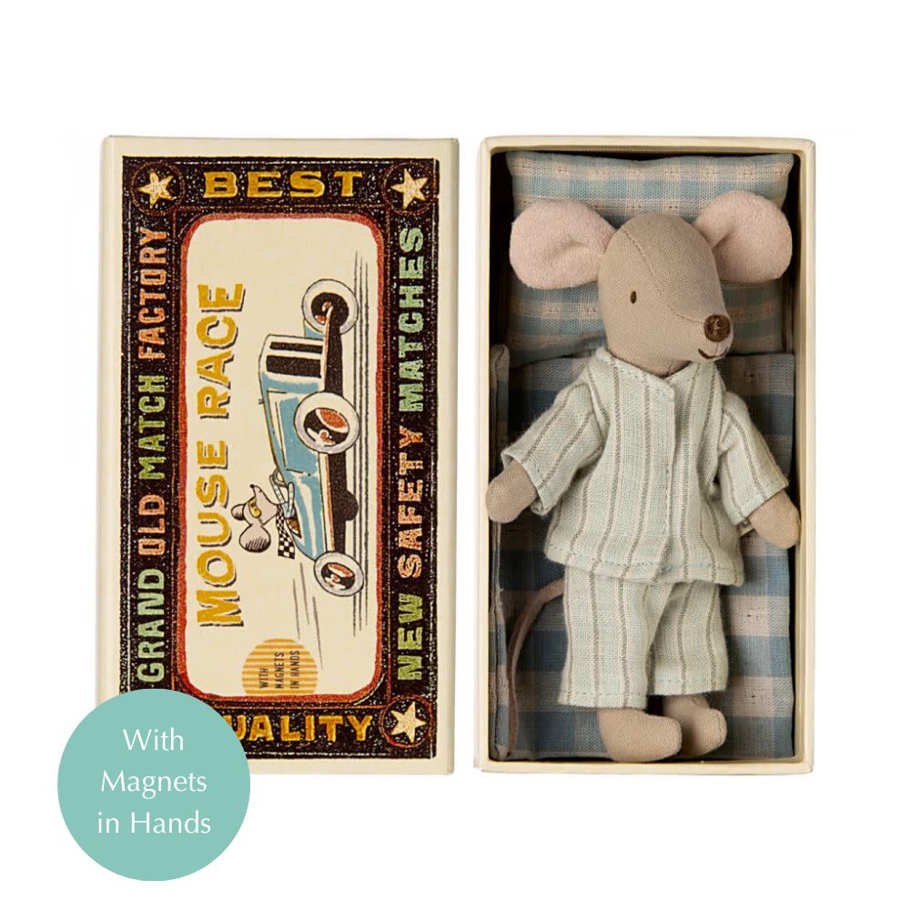 Maileg Big Brother Mouse Toy in a Miniature Matchbox