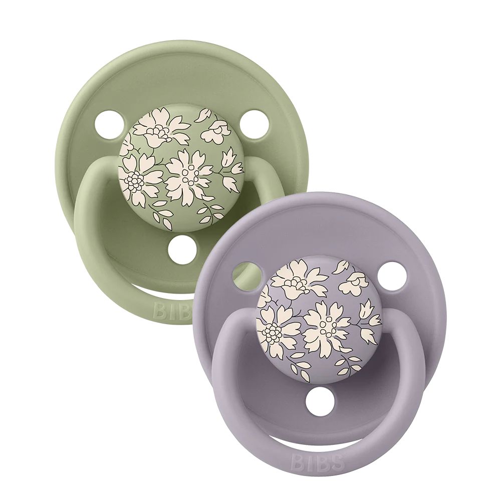 De Luxe Liberty X BIBS Silicone Pacifier Set of 2 in Capel Sage Mix, One Size for Babies and Toddlers