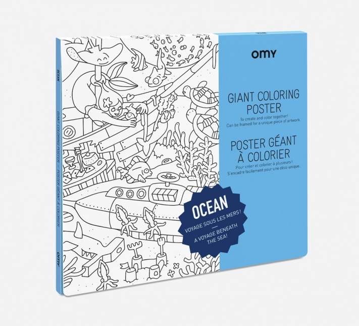 OMY's Enormous Ocean Themed Colouring Poster for Family Fun