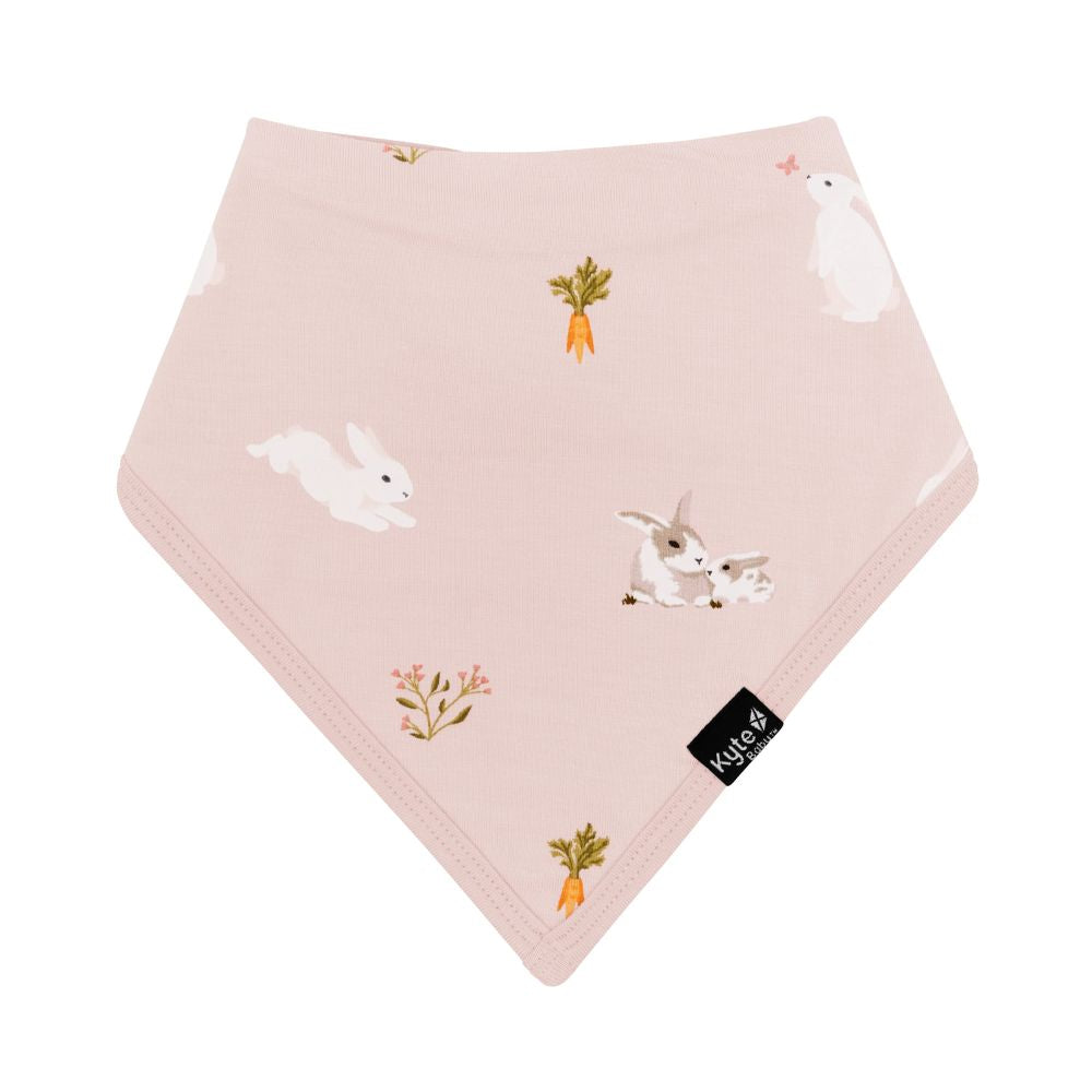 Kyte Baby Blush Rabbit-themed Absorbent Bib for Infants and Toddlers