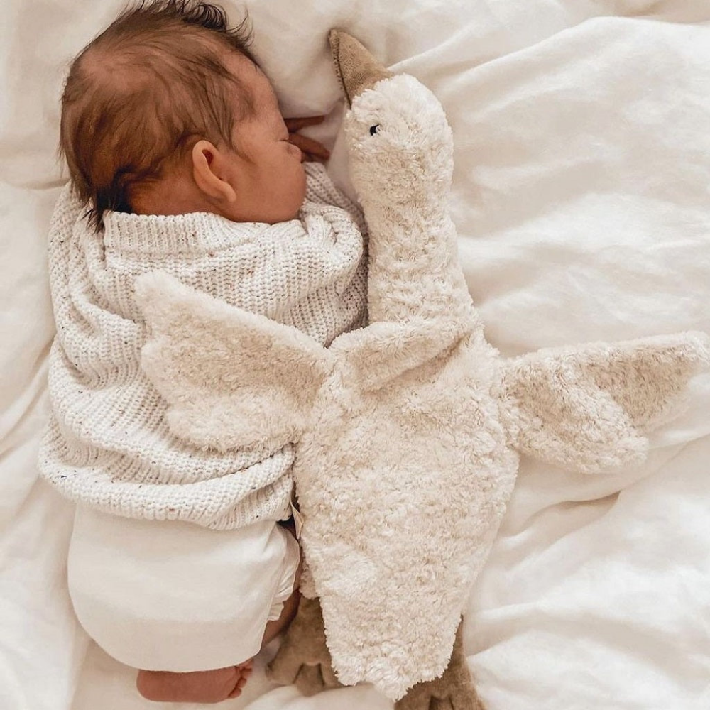 Small White Senger Cuddly Goose - A Handmade Organic Stuffed Animal Toy