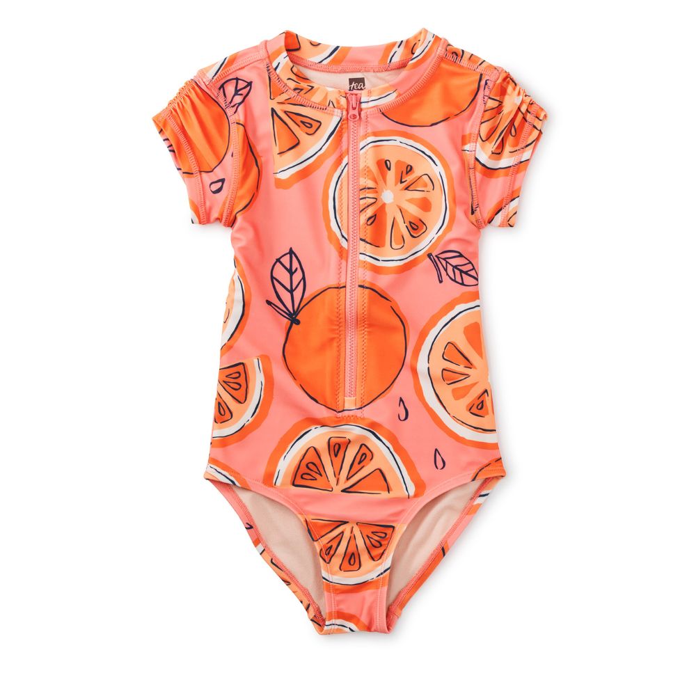 Vibrant One-Piece Tea Rash Guard T-Shirt for Sun and Surf