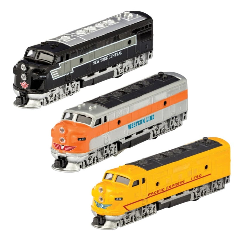 Schylling's Hand - painted Diecast Pull - back Locomotives in Assorted Colors