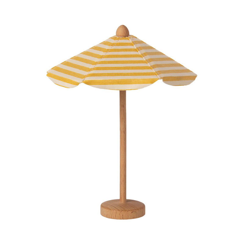 Maileg Small Cotton and Wood Beach Parasol for Sunny Beach Days