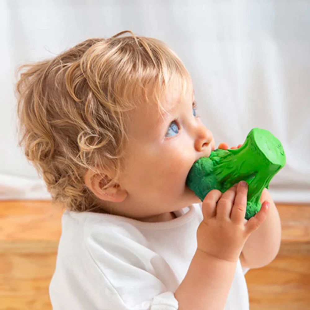 Oli and Carol's Natural Rubber Chewable Broccoli-Shaped Baby Toy
