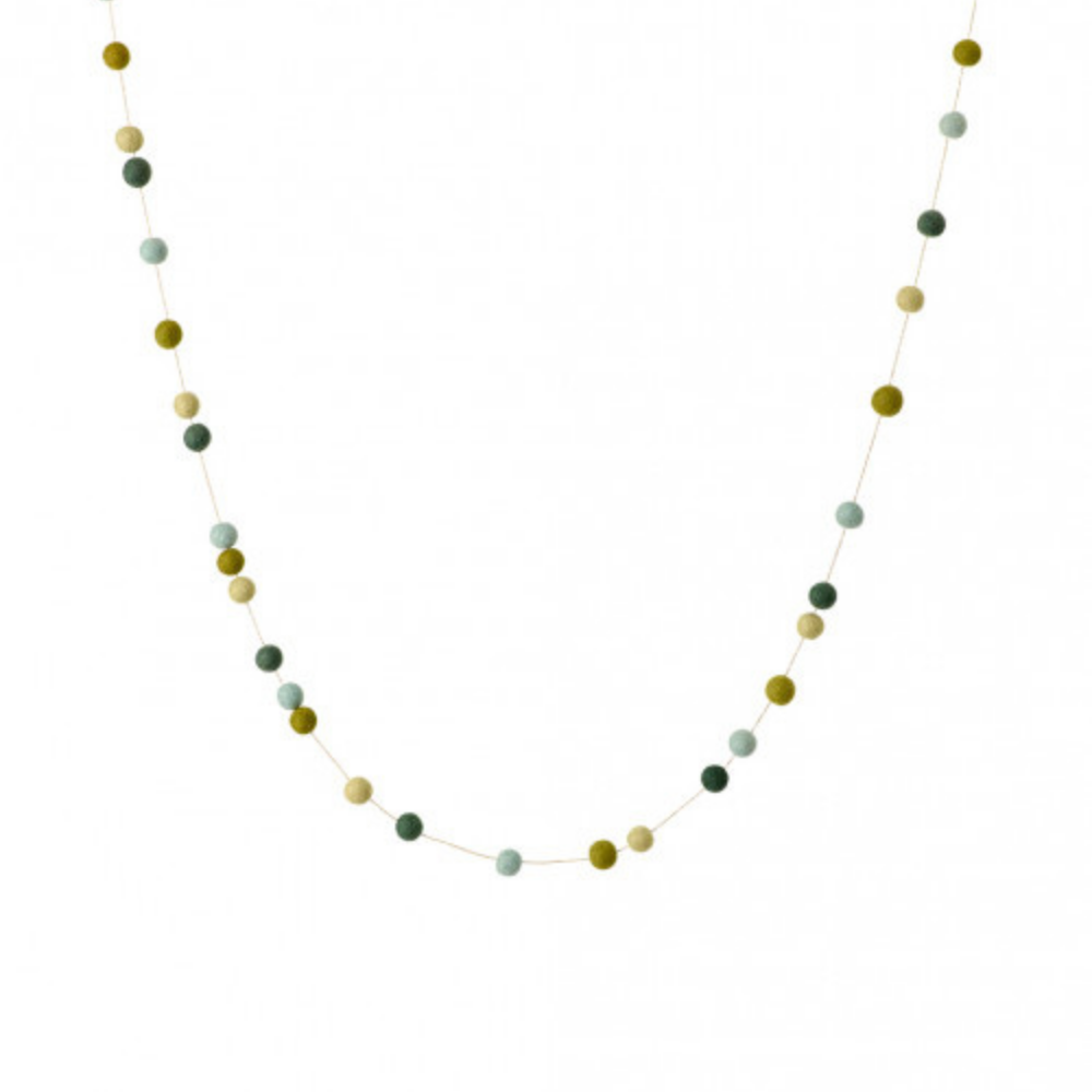 200cm Muskane Felt Pompom Garland in Anise Harmony Style