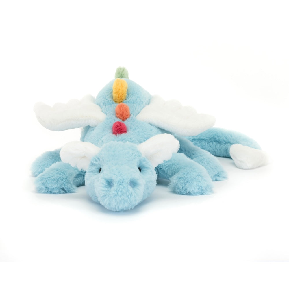 Large and Magical Sky-Blue Dragon Plush Toy