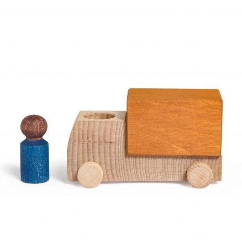 Lubulona Ochre-Colored Wooden Truck for Kids