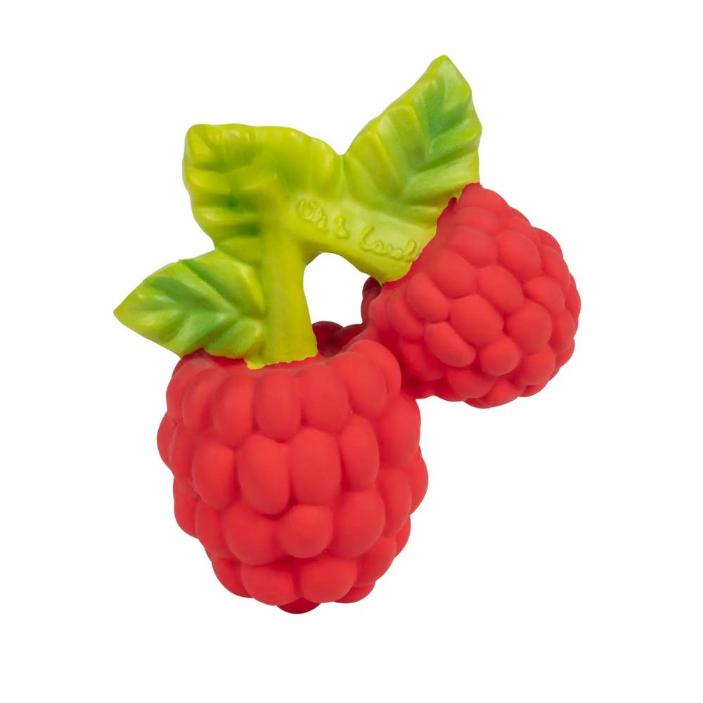 Oli and Carol Chewable Raspberry - Inspired Baby Teething Toy for Sensory Play and Bath Time