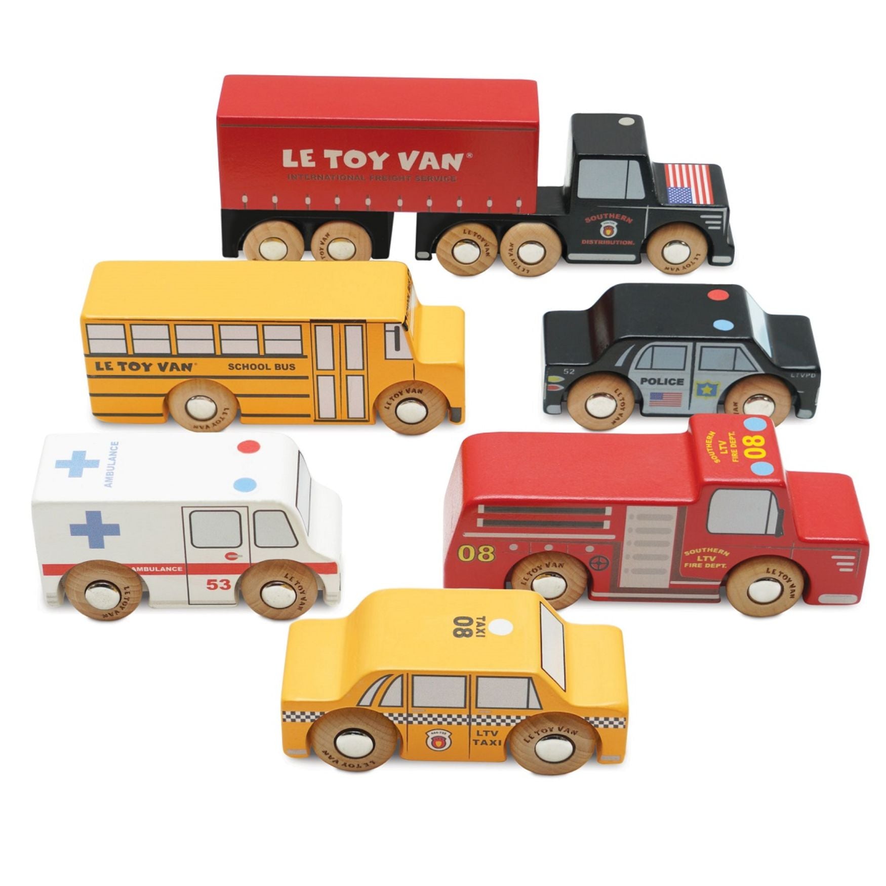 Le Toy Van New York Iconic Wooden Car Set for Early Learning