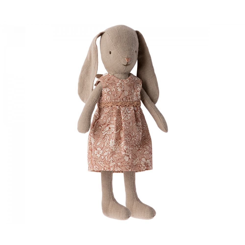 Maileg Classic Bunny in Flower Dress, Size 1 - Ideal Soft Toy for Miniature World