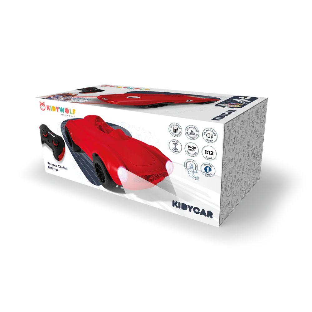 Red Kidycar - Remote - Controlled Racing and Drifting Car for Young Enthusiasts