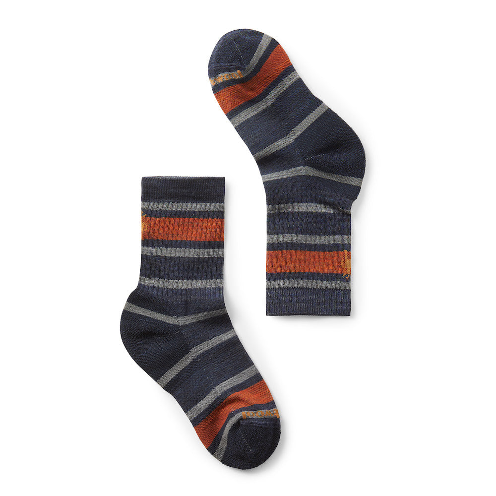 Smartwool Children's Hiking Light Cushioned Striped Ankle - length Crew Socks for Outdoor Adventures