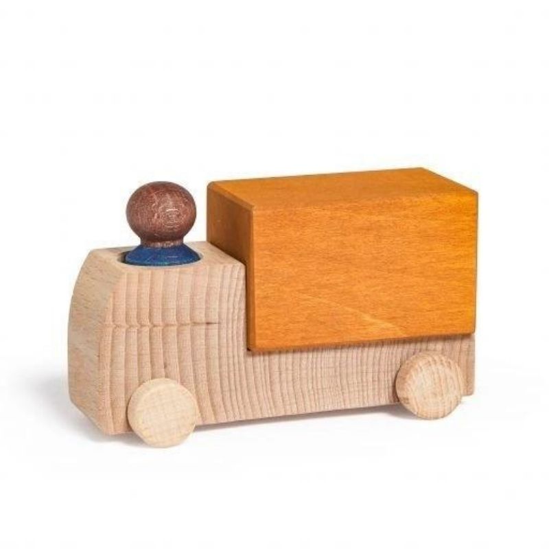 Lubulona Ochre-Colored Wooden Truck for Kids