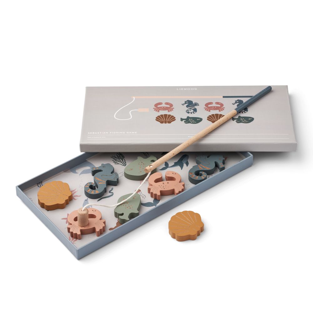 Liewood Sebastian Tuscany Rose-themed Sea Creature Fishing Game for Kids